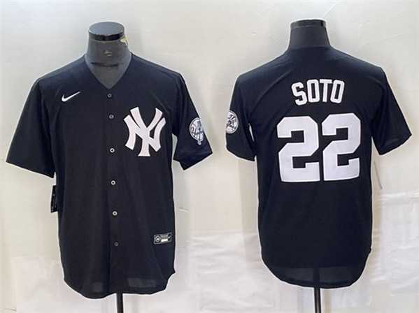 Men's New York Yankees #22 Juan Soto Black Cool Base With Patch Stitched Baseball Jersey,We sell and wholesale Men's New York Yankees #22 Juan Soto Black Cool Base With Patch Stitched Baseball Jersey on line form chian!